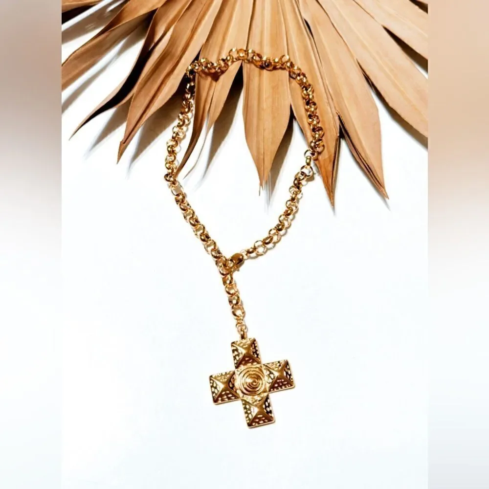 Vintage  cross necklace #1173